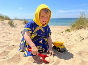 Poncho pentru copii LITTLE BUILDER albastru Dimensiune: 60 x 120 cm