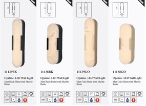 Aplica LED de perete baie rasina marmura Opaline L-50cm