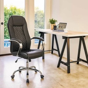 Scaun Directorial OFF 313 Negru – rezistent până la 150 Kg, ergonomic, cu șezut pe arcuri