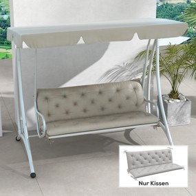 Outsunny Pernă de bancă pentru 3 persoane 150x98x8 cm, Bankpolster für Gartenmöbel Hollywoodschaukel, Gri deschis | Aosom Romania