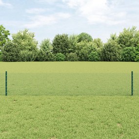 vidaXL Îngrădire cu stâlpi Verde 0.4 x 10 m Oțel