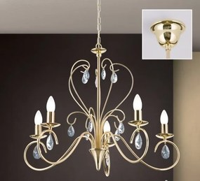 Candelabru 5 brate stil clasic cu cristale K9 Alessia auriu