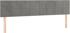 vidaXL Tăblii de pat, gri deschis, 200x5x78/88 cm, catifea