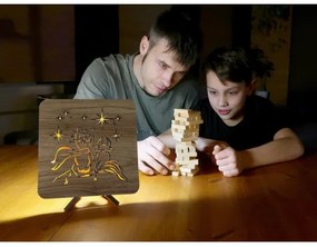 Li-Go 5788/DUB2 - Lampă LED decorativă de masă LED/12W/230V 19x19 cm stejar/Micul Prinț