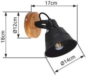 Globo 15466S-1 - Aplică perete spot GÜNTHER 1xE27/60W/230V