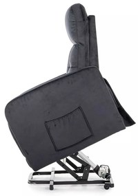 Scaun reclinabil Lennox II Velvet, negru