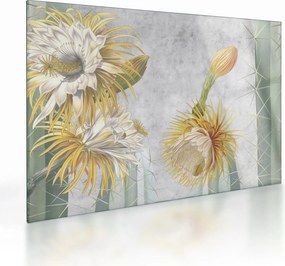 Tablou pe sticlă - Cactuși înfloriți (70x50 cm)