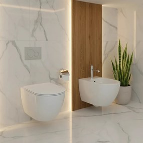 Bideu suspendat Fluminia Ricci cu fixare ascunsa 36 x 49 cm alb