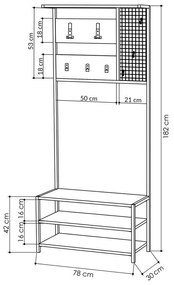 Cuier cu raft pentru încălțăminte Nomad Anthraciteand Black