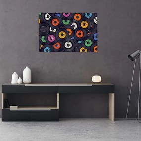 Tablou - plăci de gramofon (90x60 cm)