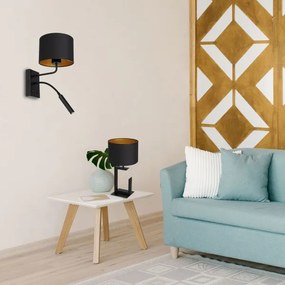 Lampă de masă 1xE27/60W/230V 45 cm neagră/aurie