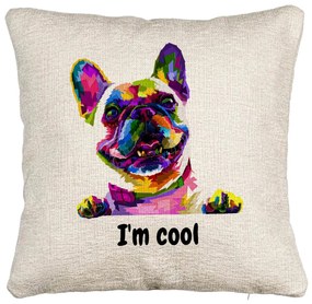 Perna Decorativa Canapea, Model I&apos;m cool Colorful, 40x40 cm, Cu fermoar