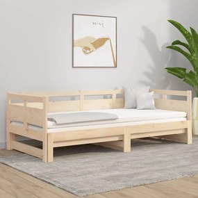 vidaXL Pat de zi extensibil, 2x(90x190) cm, lemn masiv de pin