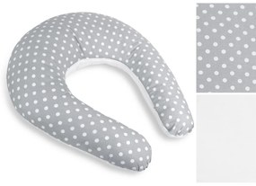 Bellatex Pernă de alăptare Polka dots gri , 180 cm