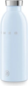 Sticla termos SMEG Clima 50's Style WBF01PB, 500 ml, Inchidere ermetica, Pereti dubli, Otel inoxidabil 18/8, Albastra