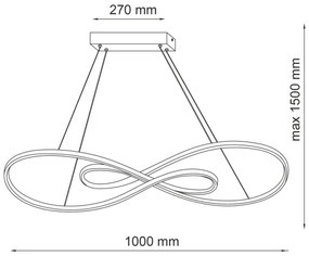 Lustră LED pe cablu ZUMBA LED/50W/230V auriu
