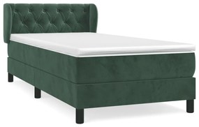 3127640 vidaXL Pat box spring cu saltea, verde închis, 80x200 cm, catifea