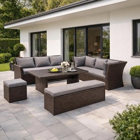 Set mobilier de grădină Avenberg CORSICA, maro/gri