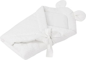 Păturică de înfășat albă din material bouclé 35x65 cm – Meowbaby