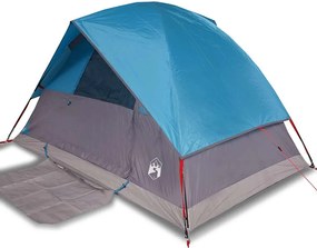 vidaXL Cort de camping cupolă pentru 4 persoane, albastru, impermeabil