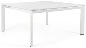 Masă extensibila, din aluminiu, alba, 160/110x160 cm, Konnor, Bizzotto