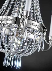 Candelabru clasic din alama decorat cu cristale Asfour Empire dia 62cm, antique silver