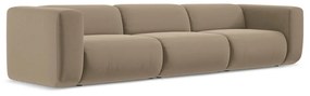 Canapea bej cu tapițerie din catifea 319 cm Ekahi – Makamii
