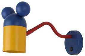 Lustră pentru copii albastră cu abajur din metal Mouse – GTV