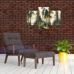 Tablou - Peisaj de epocă de păduri (90x60 cm)