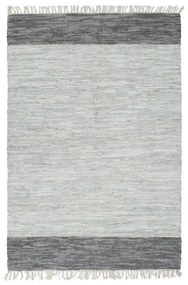 Covor Chindi tesut manual, gri, 160 x 230 cm, piele Gri, 160 x 230 cm