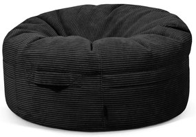 Fotoliu bean bag negru cu tapițerie din catifea reiată Roll 105 – SLOWDOWN