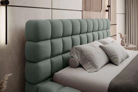 Pat lemn masiv Tapitat Tetrix Personalizabil 140/160/180x200cm - 180x200, Touch 100