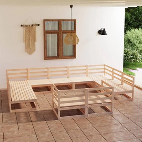 3076209 vidaXL Set mobilier de grădină, 11 piese, lemn masiv de pin