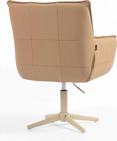 HR560CROSS Scaun Caramel Piele Ecologica Premium Soft cu Bază Crem