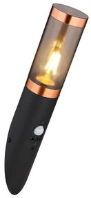 Aplică de exterior cu senzor Globo 3157BCS BOSTON 1xE27/15W/230V IP44 negru/cupru