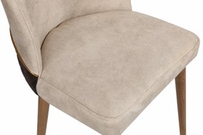 Set de scaune de sufragerie Nova Cream și Walnut,2 buc., 2 buc.