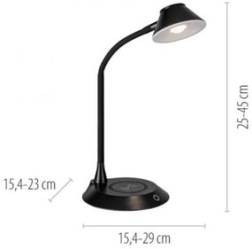 JUST LIGHT. 14414-18-LED PUCKI, lampă de masă dimabilă cu încărcare, LED/4,5W/230V, neagră
