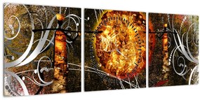 Tablou cu pictură epochală străveche (cu ceas) (90x30 cm)