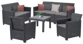 Set de mobilier de grădină Claire VI cu 7 locuri și masă Orlando, grafit