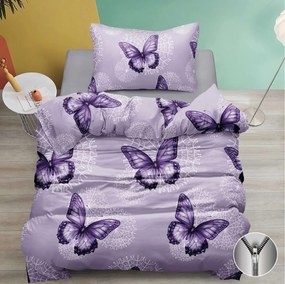 Lenjerie de pat din bumbac BUTTERFLY BLOOM mov Dimensiune lenjerie de pat: 70 x 90 cm | 140 x 200 cm