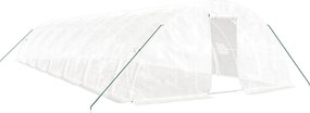 vidaXL Seră cu cadru din oțel, alb, 70 m², 14x5x2,3 m