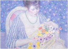 Tablou - Frederick Carl Frieseke,  The Basket of Flowers, reproducere (70x50 cm)
