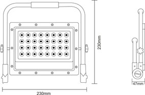 Proiector LED cu stativ LED/50W/230V 5000K IP65 portocaliu