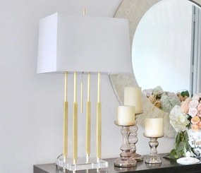 Veioza, lampa de masa design deosebit RHINEBECK nichel lucios