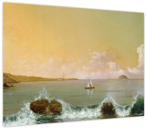 Tablou pe sticlă - Martin Johnson Heade, Rio de Janeiro Bay, reproducere (70x50 cm)