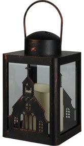 Felinar cu LED Church negru, 10 x 16 cm