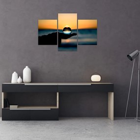 Tabloul cu bilă din sticlă în palmă (90x60 cm)