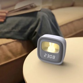 Lampă de noapte LED reglabilă cu ceas BUNNY LED/1,2W/5V 3000K