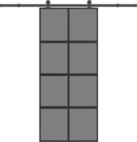 vidaXL Ușă glisantă cu set de feronerie sticlă temperată și aluminiu