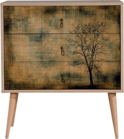 Comoda cu 3 sertare Trio 729, Vella, 80x40x90 cm, multicolor